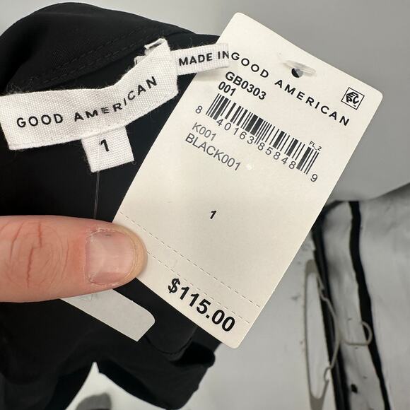 GOOD AMERICAN NWT Utility Surplice Bodysuit in Black // S - Picture 14 of 14